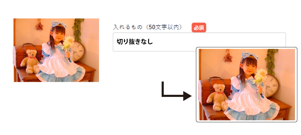 フリーカット 作成指示