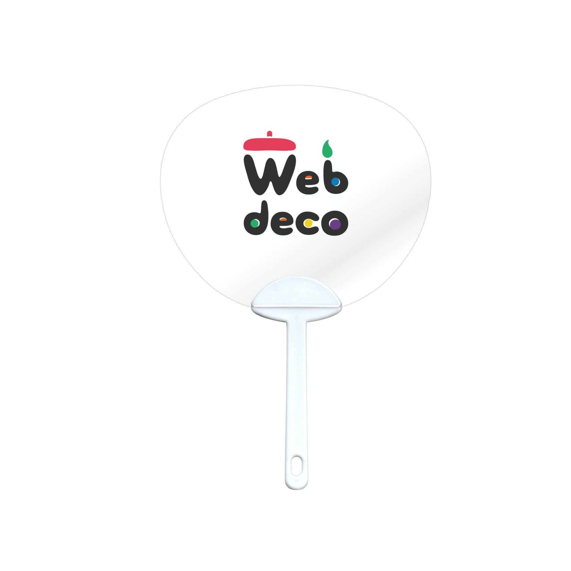 Web deco 透明うちわ【□小】【□背面ホワイト】 【4個セット