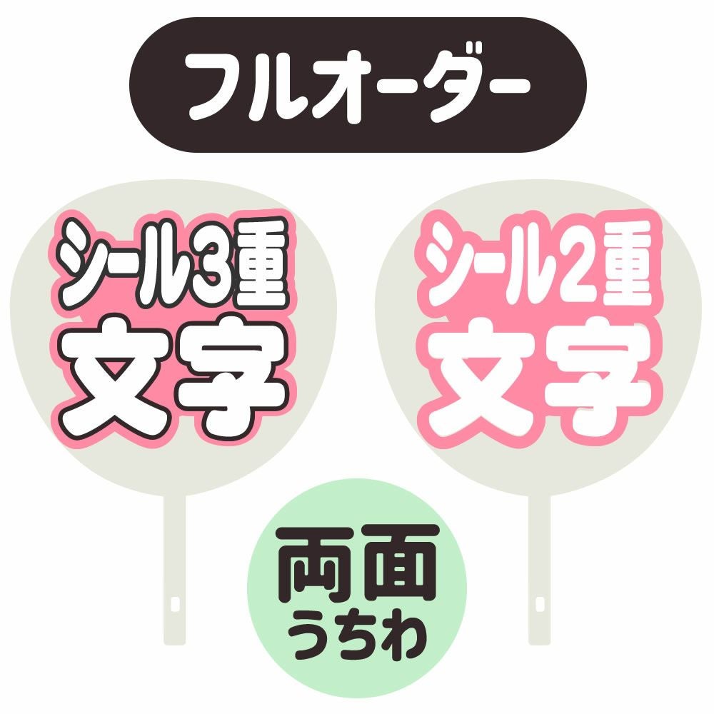 新フルオーダーうちわ【両面うちわ】【シール3重】×【シール2重】